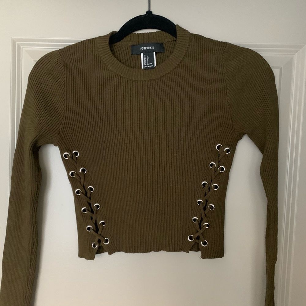 Detailed Laced up Top
